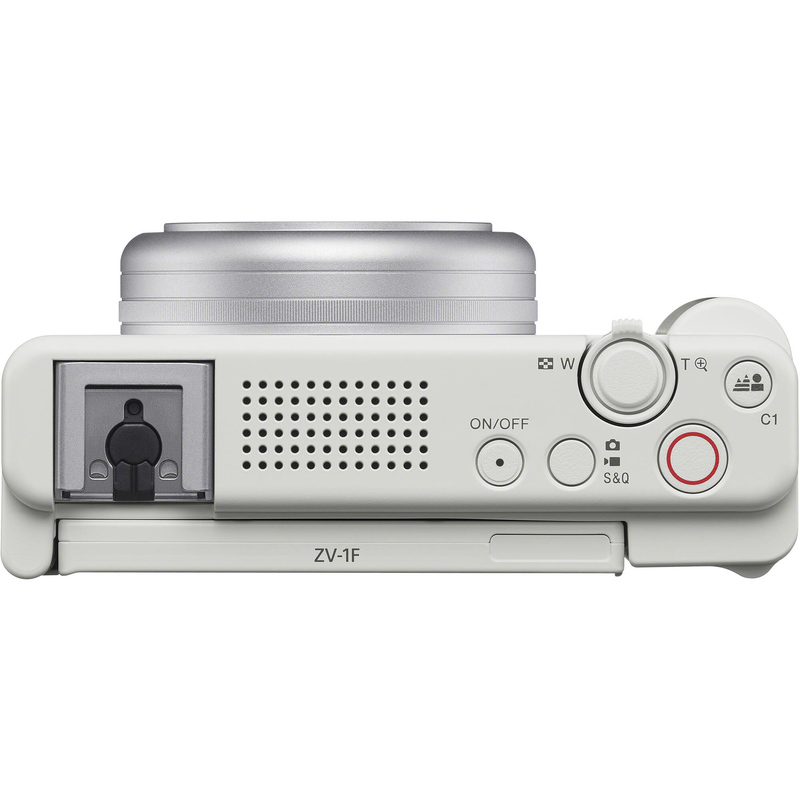 Sony ZV-1F Vlogging Camera (White) with Sony Vlogger's Accessory KIT (ACC-VC1)  