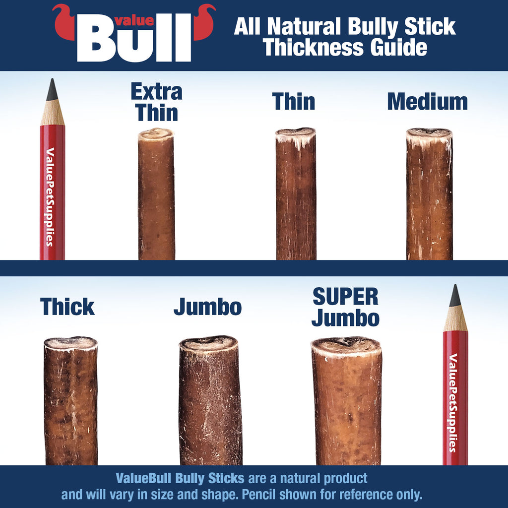 Bully Sticks, Low Odor Premium Dog Chews, Medium 6